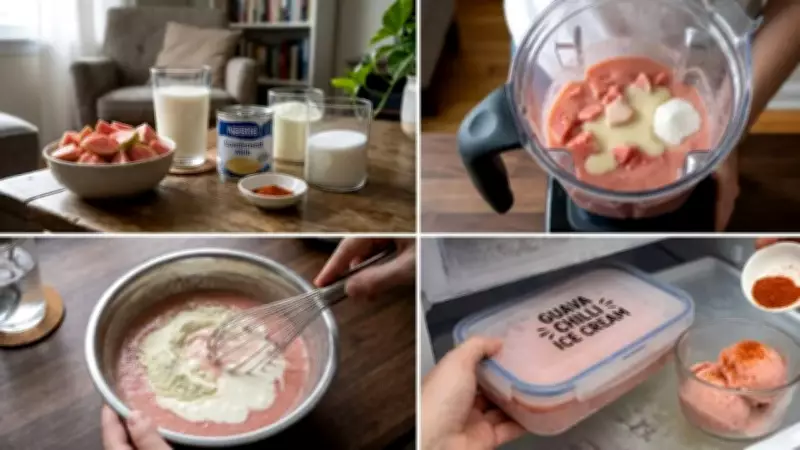 Guava Chilli No-Churn Ice Cream: Sweet, Tangy, and Spicy Dessert