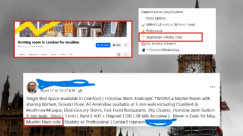 Illegal 'Muslim only', 'Hindu only' rental ads found across London