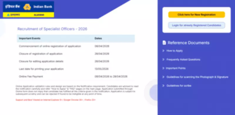 Indian Bank SO Recruitment 2026: Last Date Tomorrow, Apply for 350 Posts