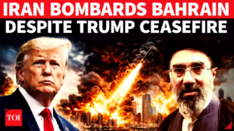 Iran Strikes Bahrain Despite Trump Ceasefire, Raising Gulf Tensions