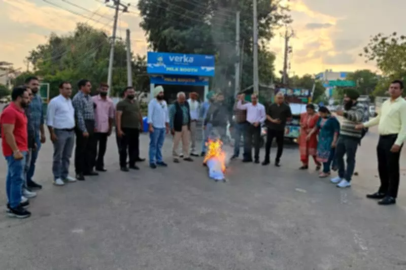 Jalandhar Teachers Protest Against TET, Burn Government Effigy in Anger