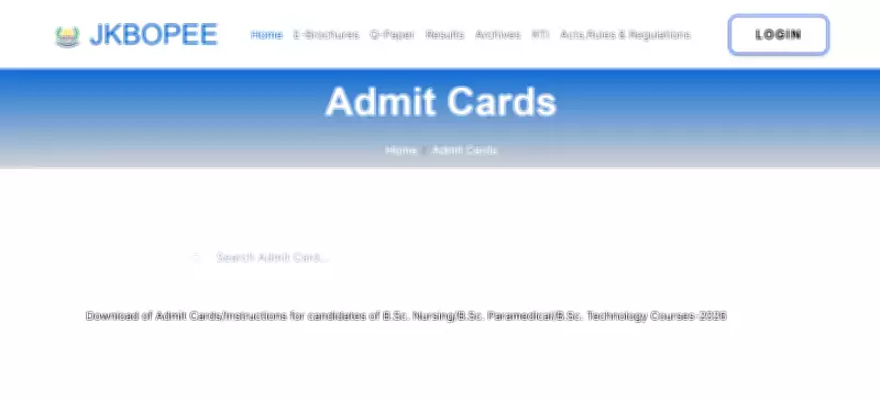 JKBOPEE CET 2026 Admit Card Released for BSc Nursing and Allied Courses