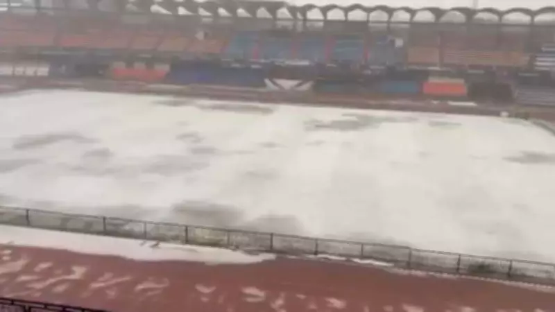 Kanteerava Stadium Turns White After Heavy Hailstorm in Bengaluru