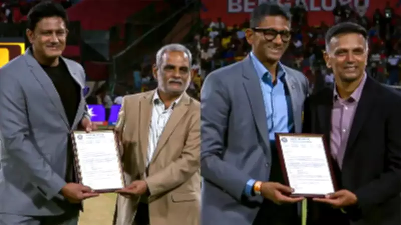 Kumble and Dravid Honored with Bowling Ends at Chinnaswamy Stadium