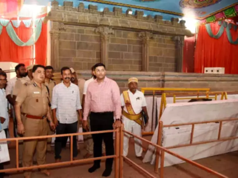 Madurai Collector Reviews Chithirai Festival Preparations at Kallazhagar Temple