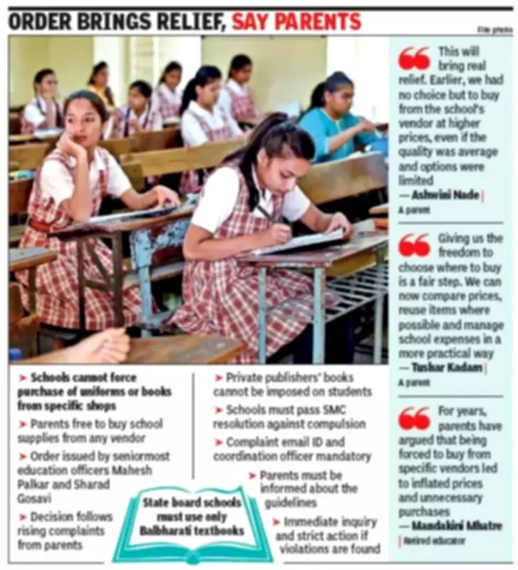 Maharashtra Education Department Bans Schools from Forcing Parents to Buy from Specific Vendors