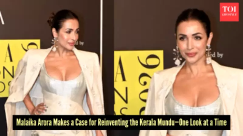 Malaika Arora Stuns in Kerala Mundu, Redefining Traditional Fashion at Mumbai Event