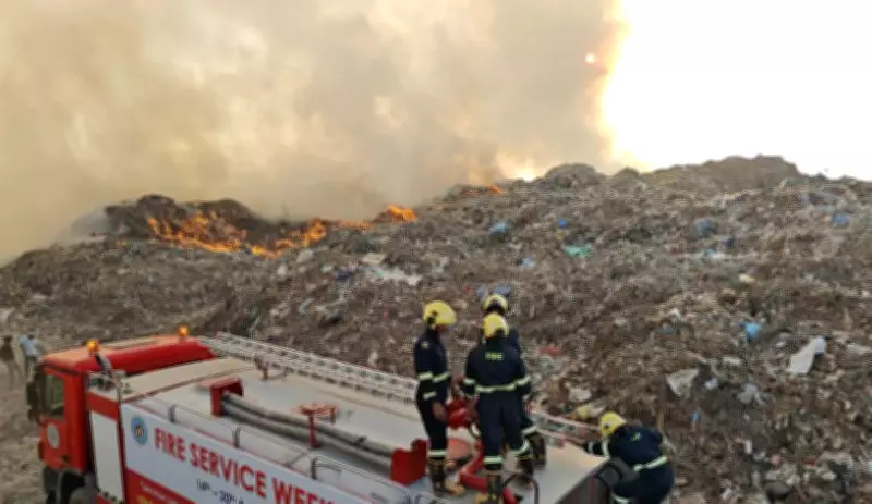 Massive Fire at Gurugram's Bandhwari Landfill Sparks Pollution Crisis, Traffic Disrupted