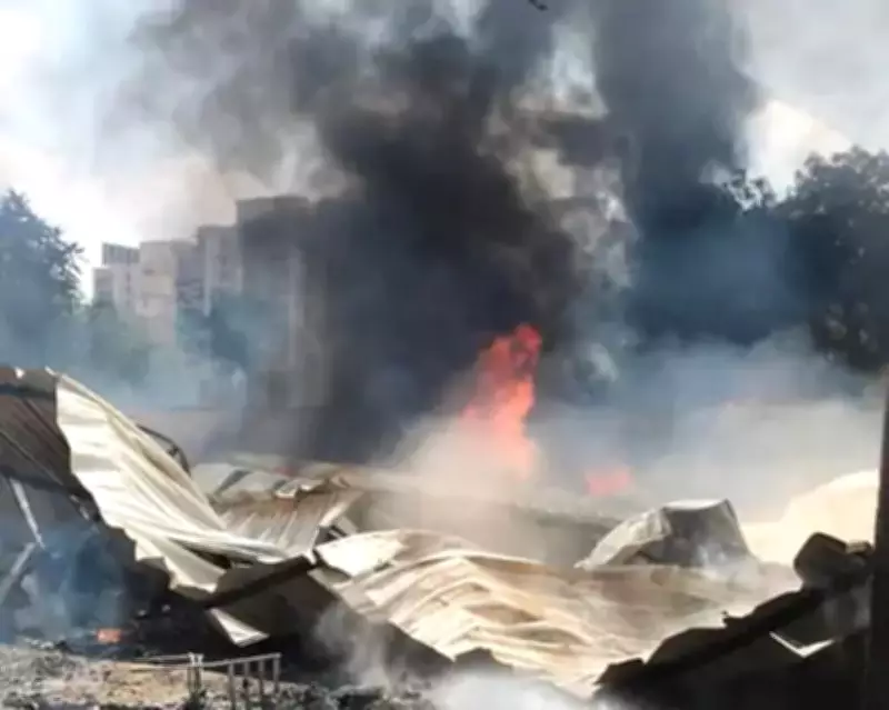 Massive Fire Engulfs Four Furniture Warehouses in Gurugram, Causes Major Damage