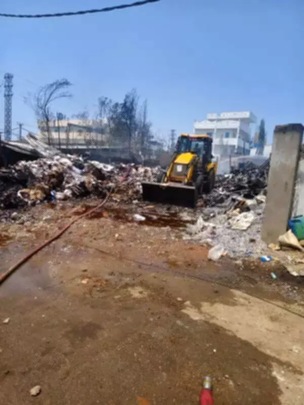 Massive Fires Grip Hyderabad Outskirts in Two Separate Industrial and Residential Blazes