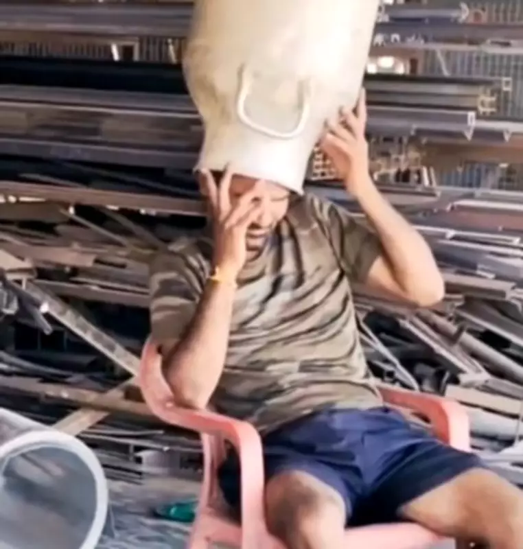 Milk Can Helmet Gets Stuck on Man's Head in Bizarre Incident
