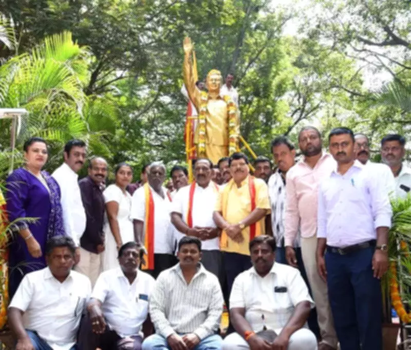 MLA Harishgowda Honors Rajkumar as Cultural Icon of Kannada