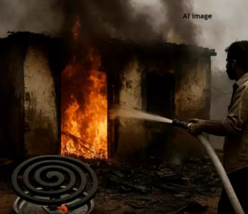 Mosquito coil sparks fatal fire in Palnadu, man dies