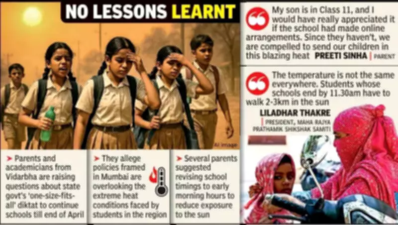 Nagpur Parents Protest Uniform School Calendar Amid 44°C Heatwave