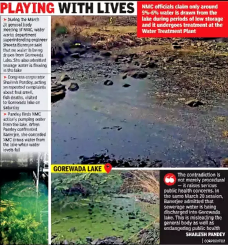 Nagpur Water Crisis: NMC Draws Water from Contaminated Gorewada Lake Despite Denials