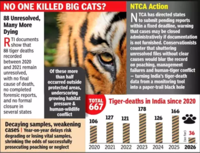 NTCA to Close 88 Unresolved Tiger Mortality Cases Amid Investigation Delays
