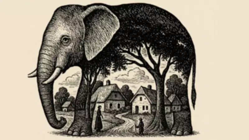 Optical Illusion: Elephant or Village? Your First Glimpse Reveals Your Hidden Personality