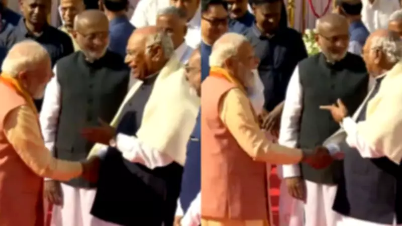 PM Modi and Kharge Share Rare Moment of Laughter at Ambedkar Tribute Event