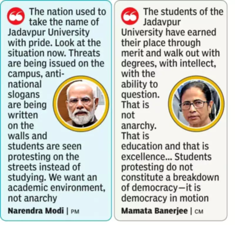 PM Modi vs Mamata Banerjee over Jadavpur University anti-national slogans