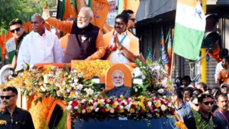 PM Modi's Roadshow in Puducherry Boosts NDA Campaign Ahead of Polls