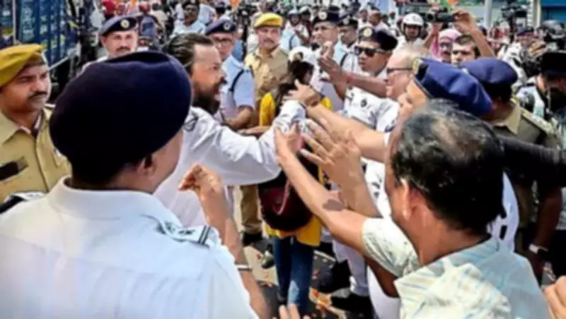 Political Clash in Kolkata as BJP's Suvendu Adhikari Files Nomination Amid Amit Shah Roadshow
