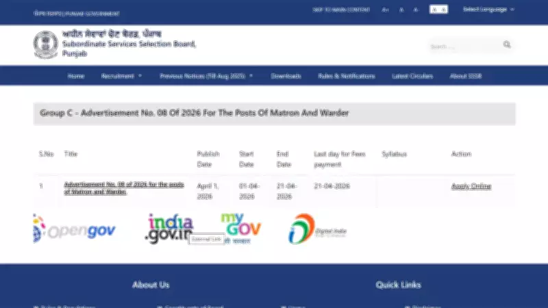 PSSSB Recruitment 2026: Jail Warder & Matron Application Deadline Today