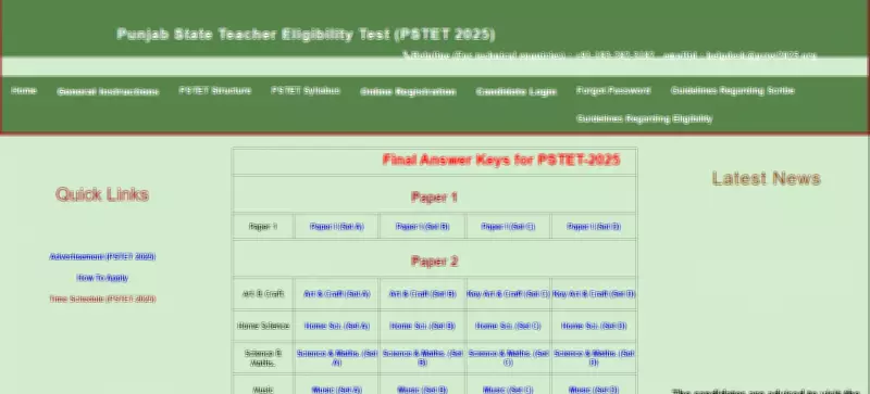 PSTET 2026 Final Answer Key Released by Punjab Board for Teaching Eligibility