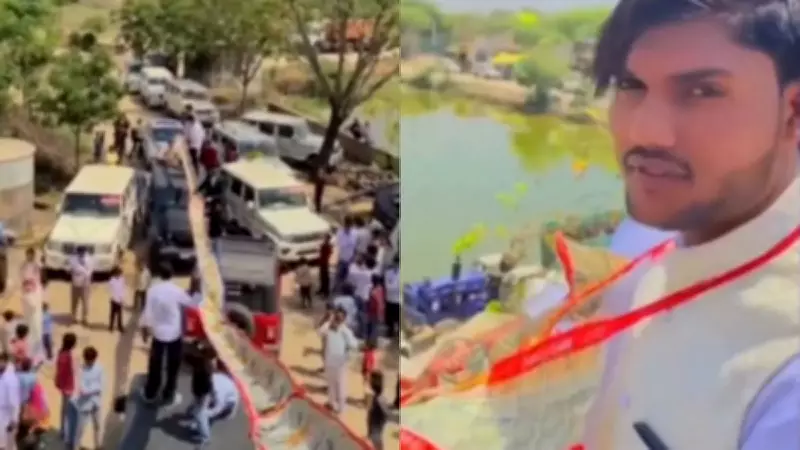 Rajasthani Groom Climbs Ladder to Wear 100-Feet Currency Garland; Video Goes Viral