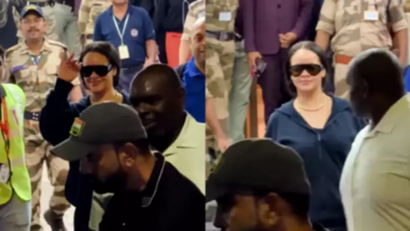 Rihanna Arrives in Mumbai, Greets Paparazzi with Waves and Flying Kisses