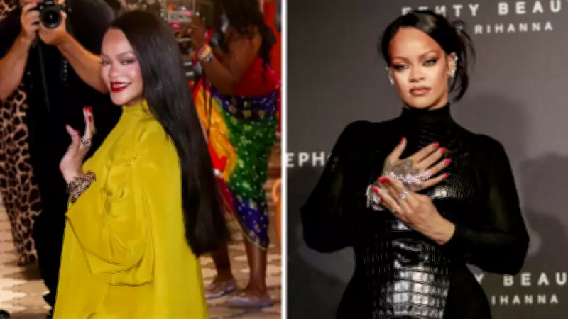 Rihanna Stuns in Olive Green Outfit with Indian Jewellery in Mumbai