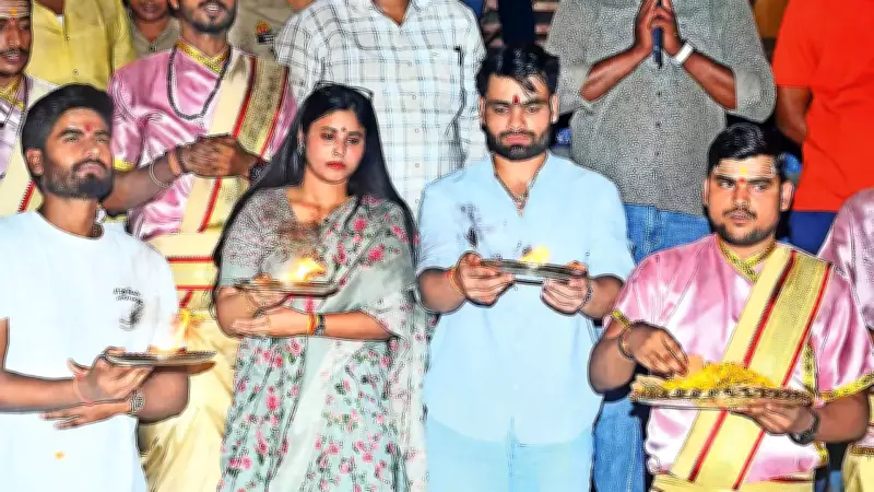Rinku Singh and Priya Saroj Seek Blessings at Kashi Vishwanath Temple in Varanasi
