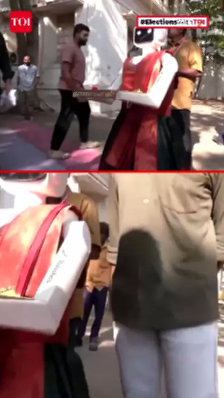 Robot Greets Voters at Coimbatore Polling Booth for TN Election 2026