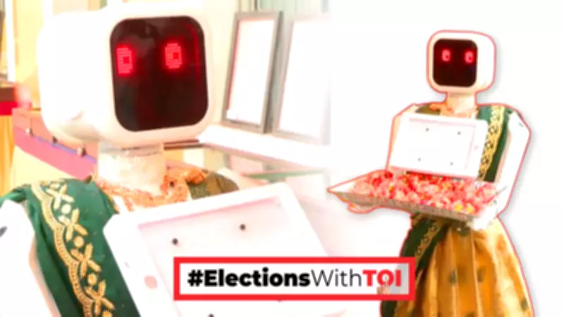 Robot Nila Greets Voters in Puducherry Amid Tight NDA-Congress Electoral Battle