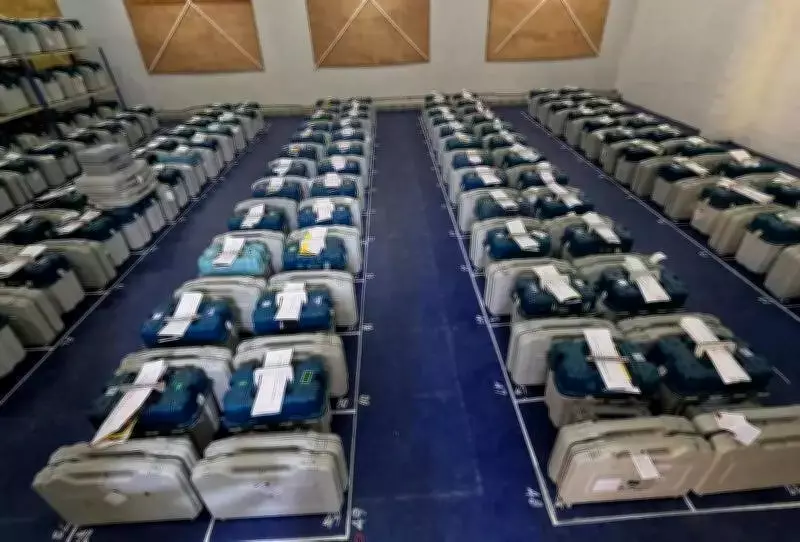 Sealed EVMs and VVPATs moved to strong rooms in Tamil Nadu districts