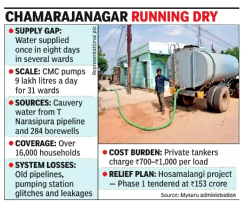 Severe water crisis grips Chamarajanagar, supply once in eight days