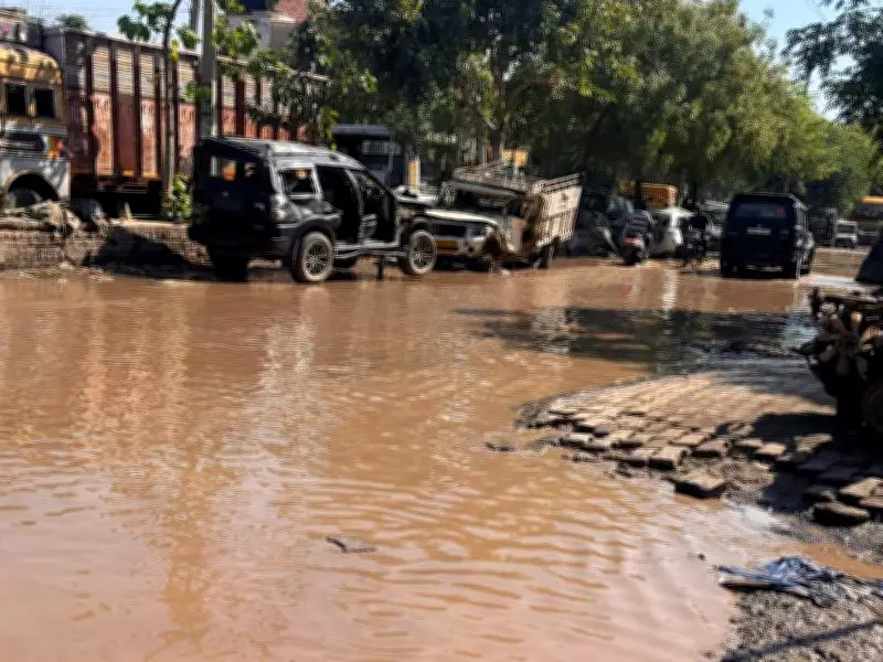 Sirsa Auto Market Crippled by Waterlogging, Drainage Work Halts Business