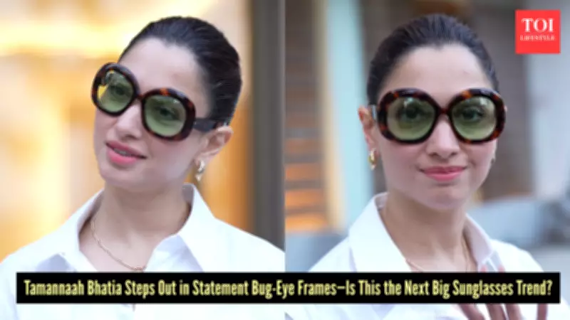 Tamannah Bhatia Revives Y2K Maximalism with Bug-Eye Sunglasses in Mumbai