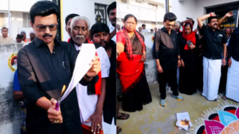 Tamil Nadu CM Stalin Burns Delimitation Bill, Launches State-Wide Black Flag Protest