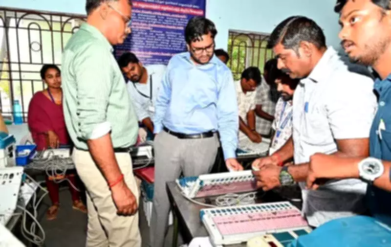Trichy District Administration Commences EVM and VVPAT Loading for Assembly Elections