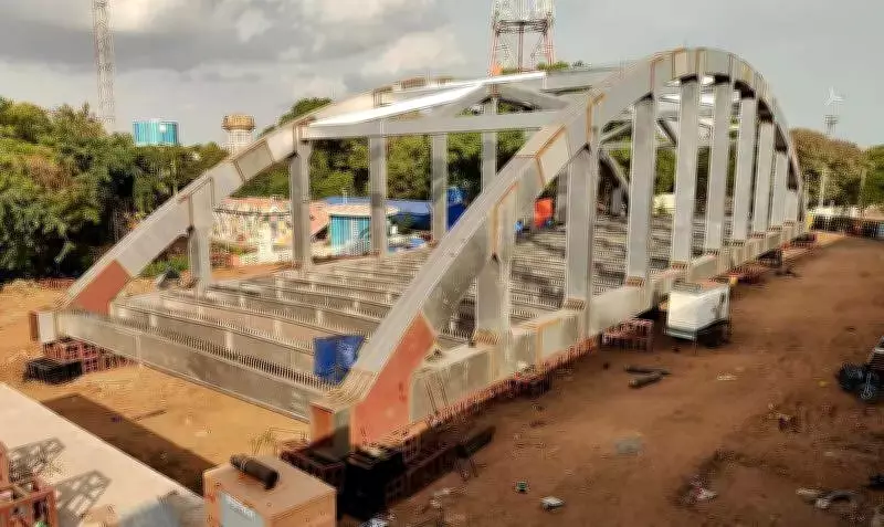 Trichy Junction Bow String Girder Bridge Nearing Completion