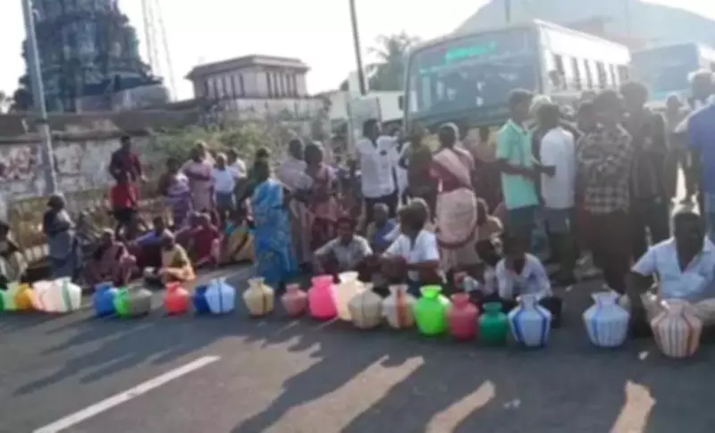 Trichy villagers block road over drinking water shortage