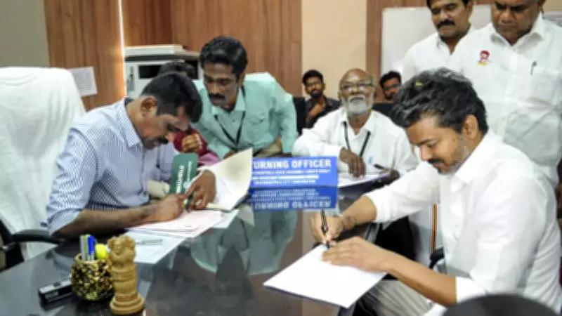 TVK Chief Vijay Files Nomination for Tiruchirappalli East in 2026 Tamil Nadu Polls