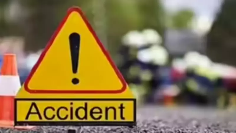 Two Injured as Speeding Mercedes Hits Bike After Colliding with BMW