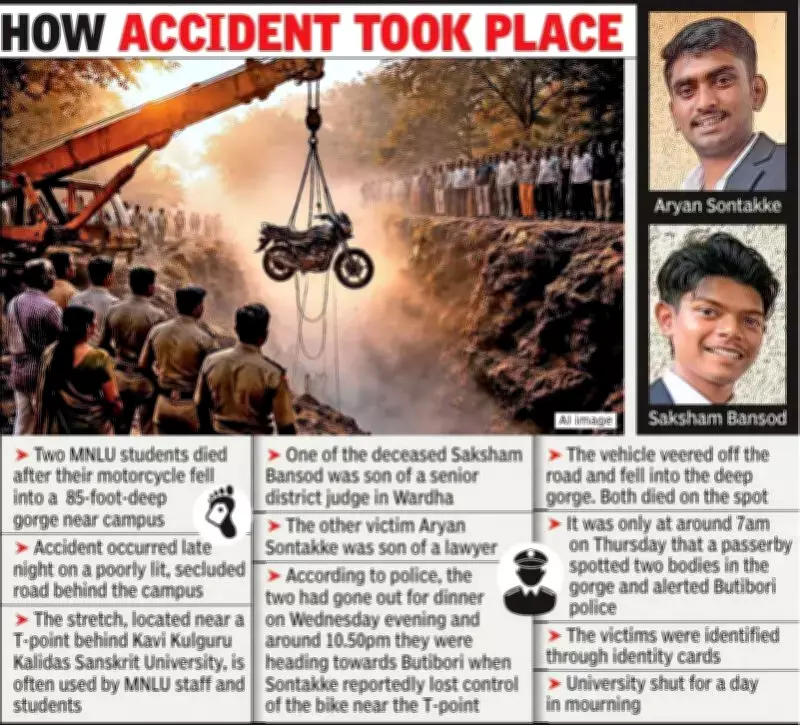 Two MNLU Nagpur Law Students Die in Motorcycle Gorge Accident Near Campus