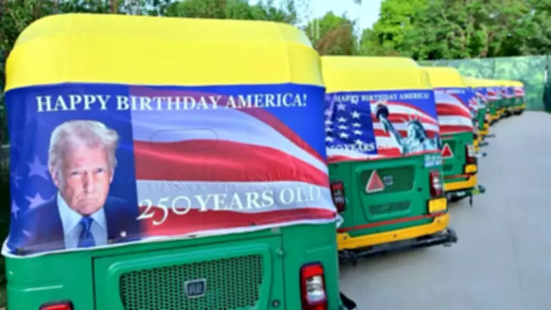 US 250th Anniversary Celebrations Spark Controversy in India with Trump Rickshaws