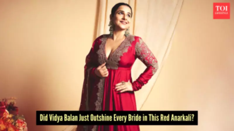 Vidya Balan Stuns in Regal Red Anarkali at Film Trailer Launch