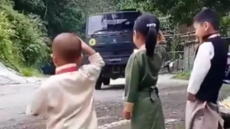 Viral Video of Children Saluting Army Truck Touches Hearts Nationwide