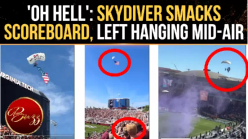 Virginia Tech Skydiver Crashes Into Scoreboard, Left Dangling at Spring Game
