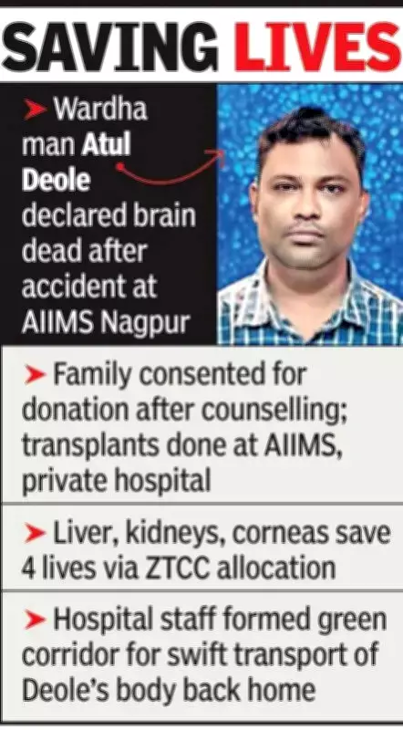 Wardha Man's Tragic Accident Leads to Life-Saving Organ Donation for Four Patients