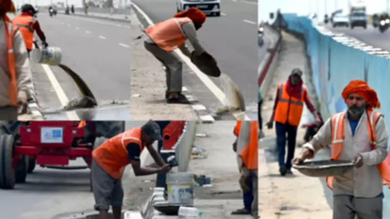 Workers Manually Clear Water from Delhi-Dehradun Corridor Days Before Inauguration